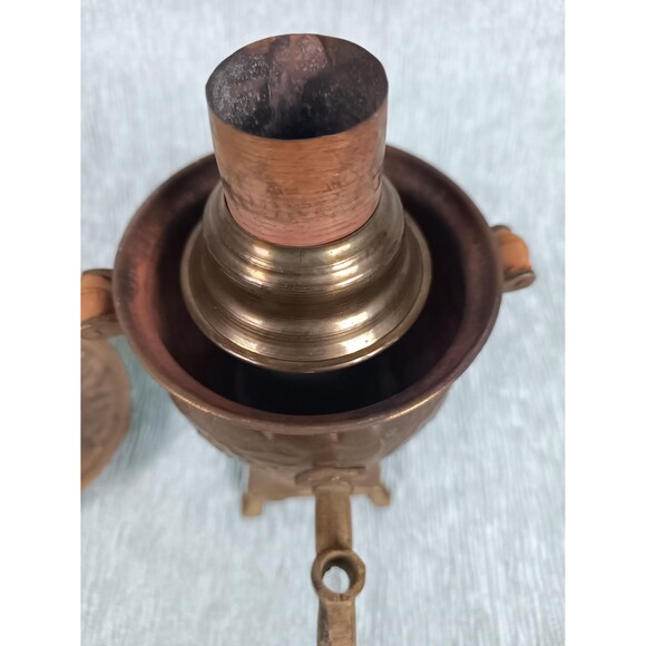 Mini Copper Samovar Water Heater Tea Kettle For Decoration Metal Art Shelf Decor - Picture 8 of 11